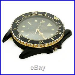 Heuer 1000 Series Black Dial Black Pvd Stainless Steel Head For Parts Or Repairs