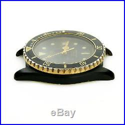 Heuer 1000 Series Black Dial Black Pvd Stainless Steel Head For Parts Or Repairs