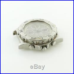 Heuer 3000 232.206 Grey Dial Chrono Stainless Steel Head For Parts Or Repairs