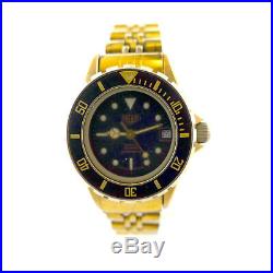 Heuer 980.017 Diver Prof 1000 Black Dial Ladies Gold Plated Watch-parts/repairs
