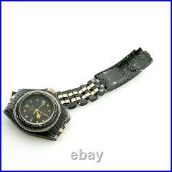 Heuer 980.028 Vintage 1000 Black Dial 2-tone Gold+pvd S. S. Watch Parts/repairs