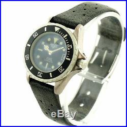 Heuer 980.038 Prof Diver 1000 Black Dial 200m S. S. Ladies Watch For Parts/repair