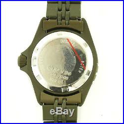 Heuer 981.008 Prof Diver 1000 Olive Dial+pvd 200m Ladies Watch For Parts/repairs