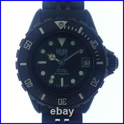 Heuer Diver Black Dial 28mm Black Pvd Ladies Watch For Parts Or Repairs