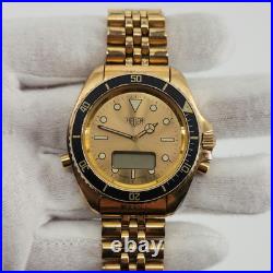 Heuer Men's Vintage Ana-Digi Gold Tone Quartz Watch FOR PARTS / REPAIR