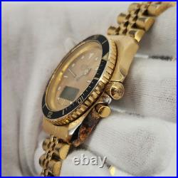 Heuer Men's Vintage Ana-Digi Gold Tone Quartz Watch FOR PARTS / REPAIR