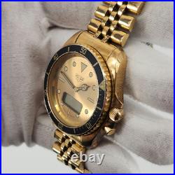 Heuer Men's Vintage Ana-Digi Gold Tone Quartz Watch FOR PARTS / REPAIR