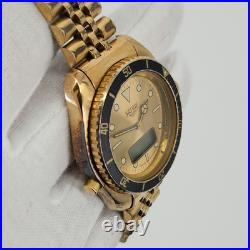 Heuer Men's Vintage Ana-Digi Gold Tone Quartz Watch FOR PARTS / REPAIR