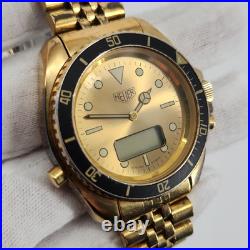 Heuer Men's Vintage Ana-Digi Gold Tone Quartz Watch FOR PARTS / REPAIR