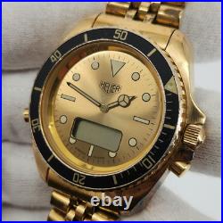 Heuer Men's Vintage Ana-Digi Gold Tone Quartz Watch FOR PARTS / REPAIR