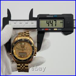 Heuer Men's Vintage Ana-Digi Gold Tone Quartz Watch FOR PARTS / REPAIR