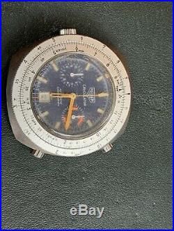 Heuer Vintage Calculator Automatic Chronograph Watch 45mm For Parts And Repair