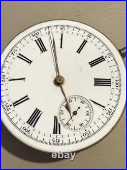 High Grade Chronograph Pocket Watch Movement for Repair Good Balance Wolf Teeth