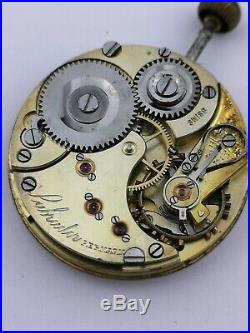 High Grade Early Omega Labrador Pocket Watch Movement for Repair (F72)