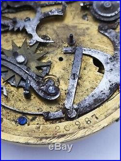 High Grade Large French Verge Repeater Pocket Watch Movement for Repair