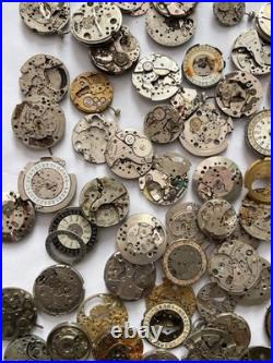 Huge 1000g+ Vintage Mechanical Watch Movement Parts Repair Lot Mixed Incomplete
