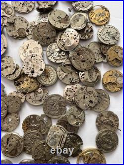 Huge 1000g+ Vintage Mechanical Watch Movement Parts Repair Lot Mixed Incomplete