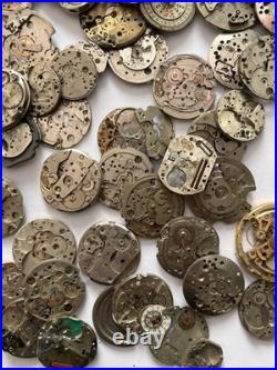 Huge 1000g+ Vintage Mechanical Watch Movement Parts Repair Lot Mixed Incomplete