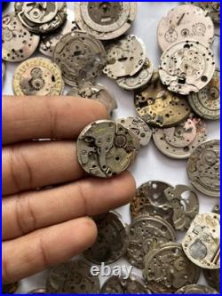 Huge 1000g+ Vintage Mechanical Watch Movement Parts Repair Lot Mixed Incomplete