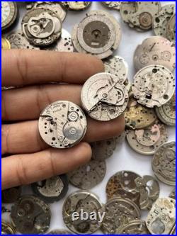 Huge 1000g+ Vintage Mechanical Watch Movement Parts Repair Lot Mixed Incomplete