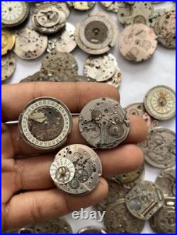 Huge 1000g+ Vintage Mechanical Watch Movement Parts Repair Lot Mixed Incomplete