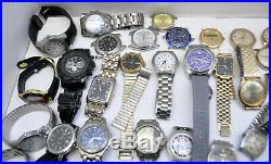 Huge 50 + Estate Vintage Men's Watch Lot Sold As Parts Or Repair