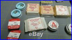 Huge Lot Of Bulova Accutron Watch Parts Material System Watchmaker Repair NOS