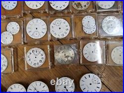 Huge Lot Pocket Watch Parts From Watch Repair Estate. Elgin Waltham & More