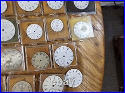 Huge Lot Pocket Watch Parts From Watch Repair Estate. Elgin Waltham & More