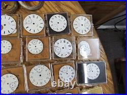 Huge Lot Pocket Watch Parts From Watch Repair Estate. Elgin Waltham & More