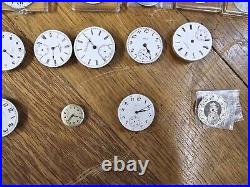 Huge Lot Pocket Watch Parts From Watch Repair Estate. Elgin Waltham & More