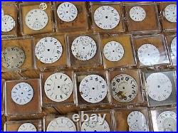 Huge Lot Pocket Watch Parts From Watch Repair Estate. Elgin Waltham & More