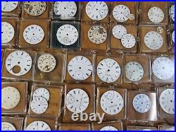 Huge Lot Pocket Watch Parts From Watch Repair Estate. Elgin Waltham & More