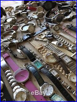 Huge Vintage & Modern Watch Lot Parts or Repair + Straps, Armitron, Timex, Lorus