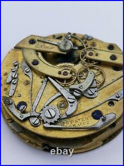 Huguenin Patent Repeating Chronograph Pocket Watch Movement for Repair (F66)