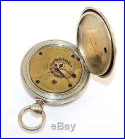 ILLINOIS 18 SIZE KEYWIND POCKET WATCH PARTS or REPAIR! KD213