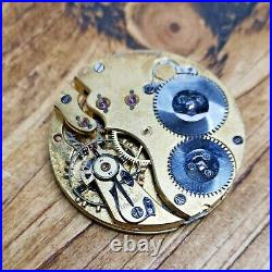 IWC Vintage Pocket Watch Movement for Repair, Rare Dial, Broken Balance (E97)