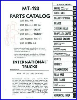 International Scout Parts Manual Service Repair Shop Truck Catalog 800