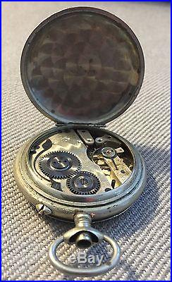 J. H. Hasler & Fils Swiss Moonphase Calendar Nickel Pocket Watch Repair or Parts