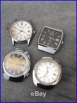 Job Lot Of 1970s JDM Vintage Seiko And Ricoh Quartz Mens Watches. Parts/repair
