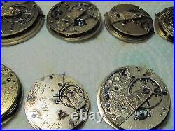 Keywound Pocket watch Mvts for parts or repairs. Total 10/7 have chains /as is