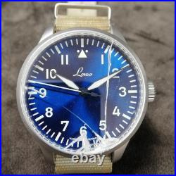 LACO Quartz Watch 39mm Broken Crystal Glass Parts Repair Junk 26cm Strap MS254