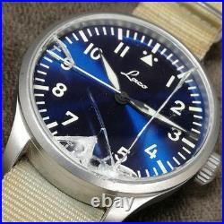 LACO Quartz Watch 39mm Broken Crystal Glass Parts Repair Junk 26cm Strap MS254