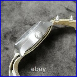 LACO Quartz Watch 39mm Broken Crystal Glass Parts Repair Junk 26cm Strap MS254