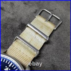 LACO Quartz Watch 39mm Broken Crystal Glass Parts Repair Junk 26cm Strap MS254