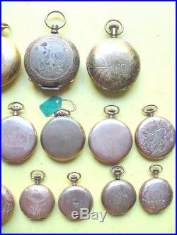 LOT Antique 20 Gold Filled / Plated Pocket Watch Case for PARTS / REPAIR / SCRAP