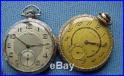 LOT OF (6) WALTHAM ELGIN ILLINOIS 12s POCKET WATCHES FOR REPAIR OR PARTS