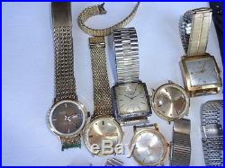 LOT of 14 VINTAGE MEN'S WATCHES FOR PARTS OR REPAIR