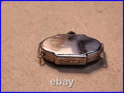 Ladies 14K Gold Cased Art Deco Swiss Watch With Wire Lugs For Parts/Repairs