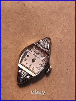 Ladies 14K White Gold Cased Boulevard Watch For Parts/Repairs 3.6 Grams